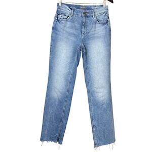 DL1961 Patti Straight High Rise Vintage Jeans Raw Hem Blue Reef Raw Size 27